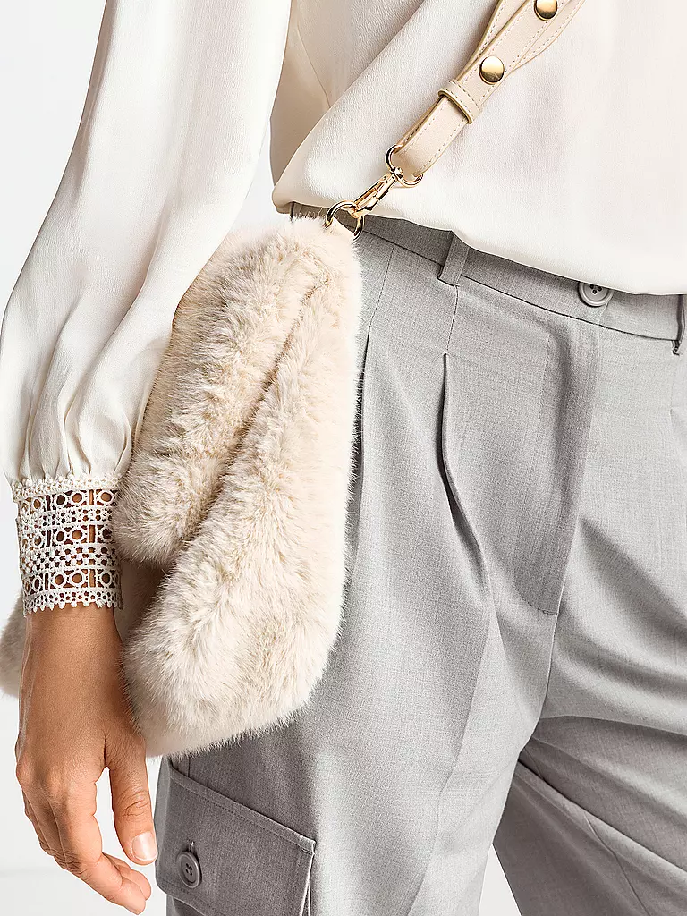 RICH & ROYAL Umhängetasche in Felloptik beige