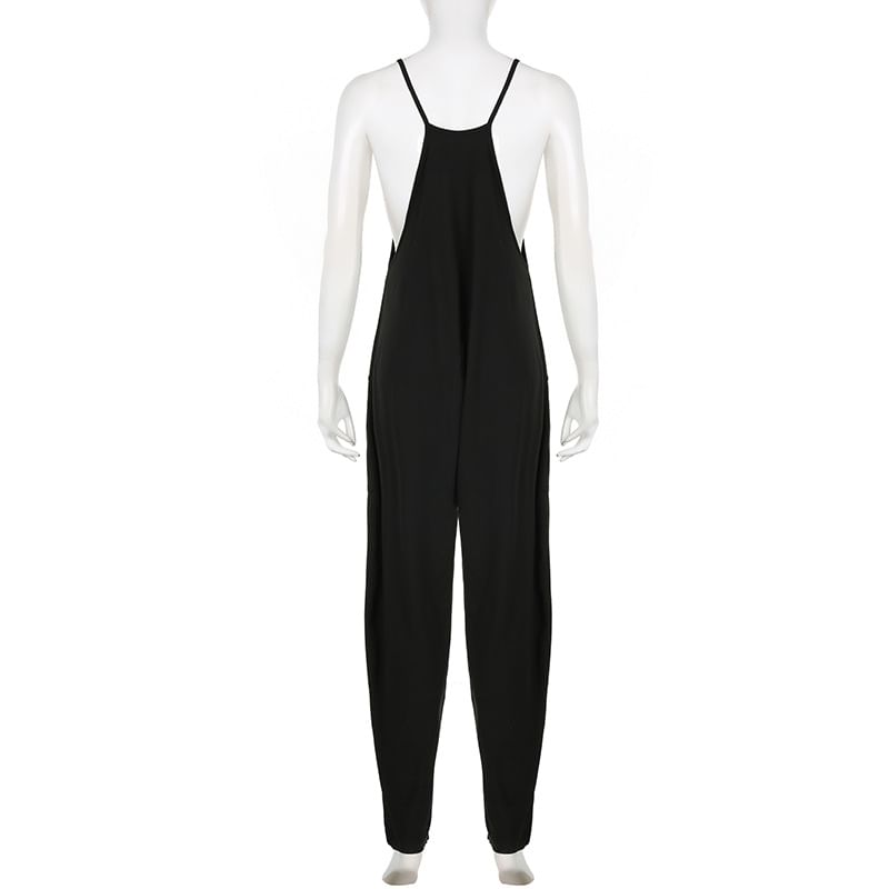 Trisica - Spaghettibandjes Effen Baggy Jumpsuit