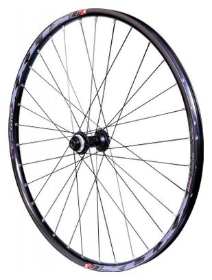 ROUE 275  VTT AVANT JANTE ALU KLIXX TUBELESS READY NOIRE FREIN DISQUE CENTERLOCK MOYEU SHIMANO MT400 TX15 100mm (584X23)