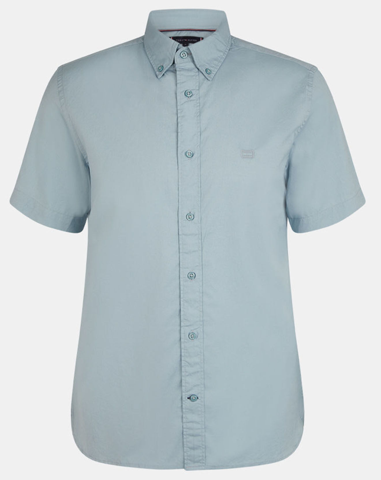 Tommy Hilfiger Chemise regular en Popeline 100% Coton Bio bleu gris