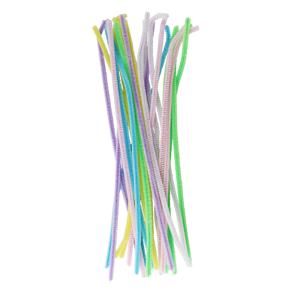 Assortiment de 24 chenilles pastel 30cm