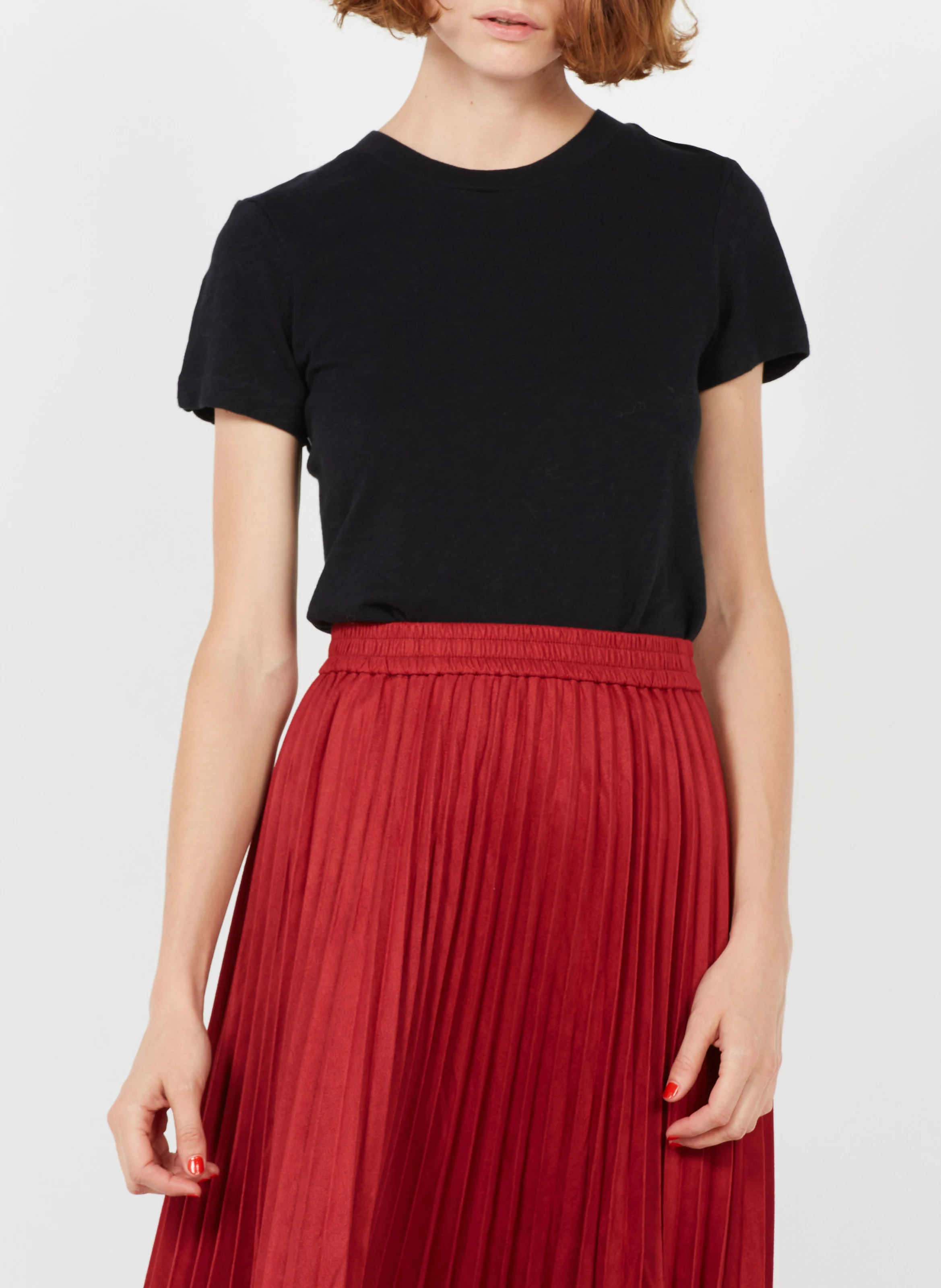 SONOMA - Tee-shirt col rond droit en coton | Noir