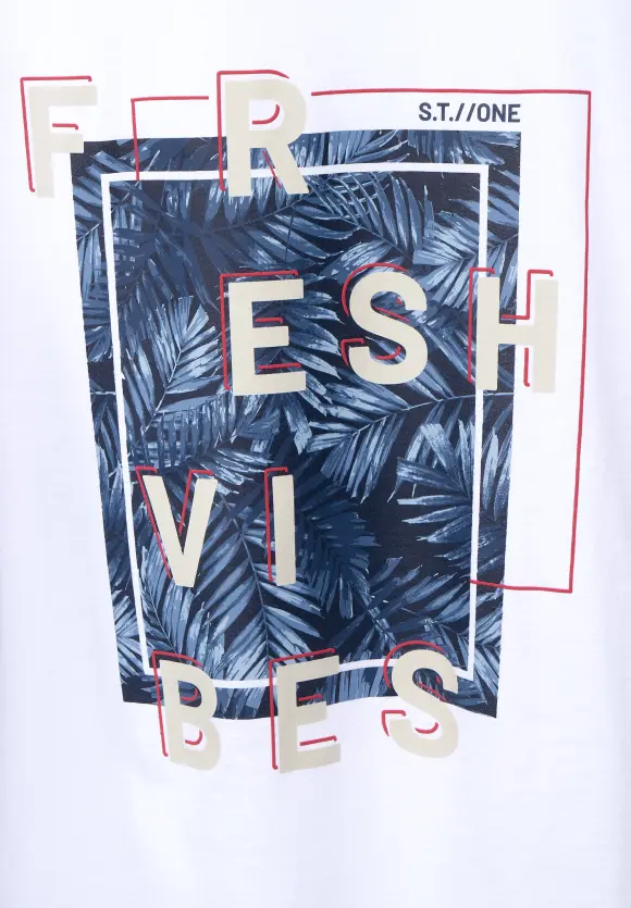 T-Shirt im Printmix - White