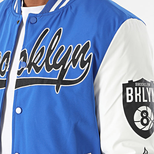 Veste Teddy Bleu Roi Blanc