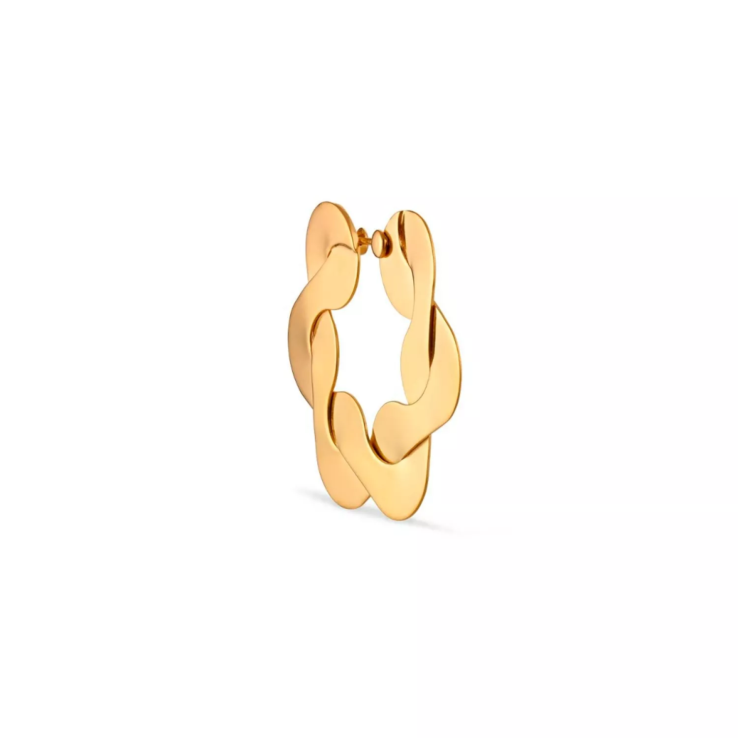 Jane Kønig Big Wavy Hoop Ørering Single 18 kt. Forgyldt Sølv BWH-AW22-G