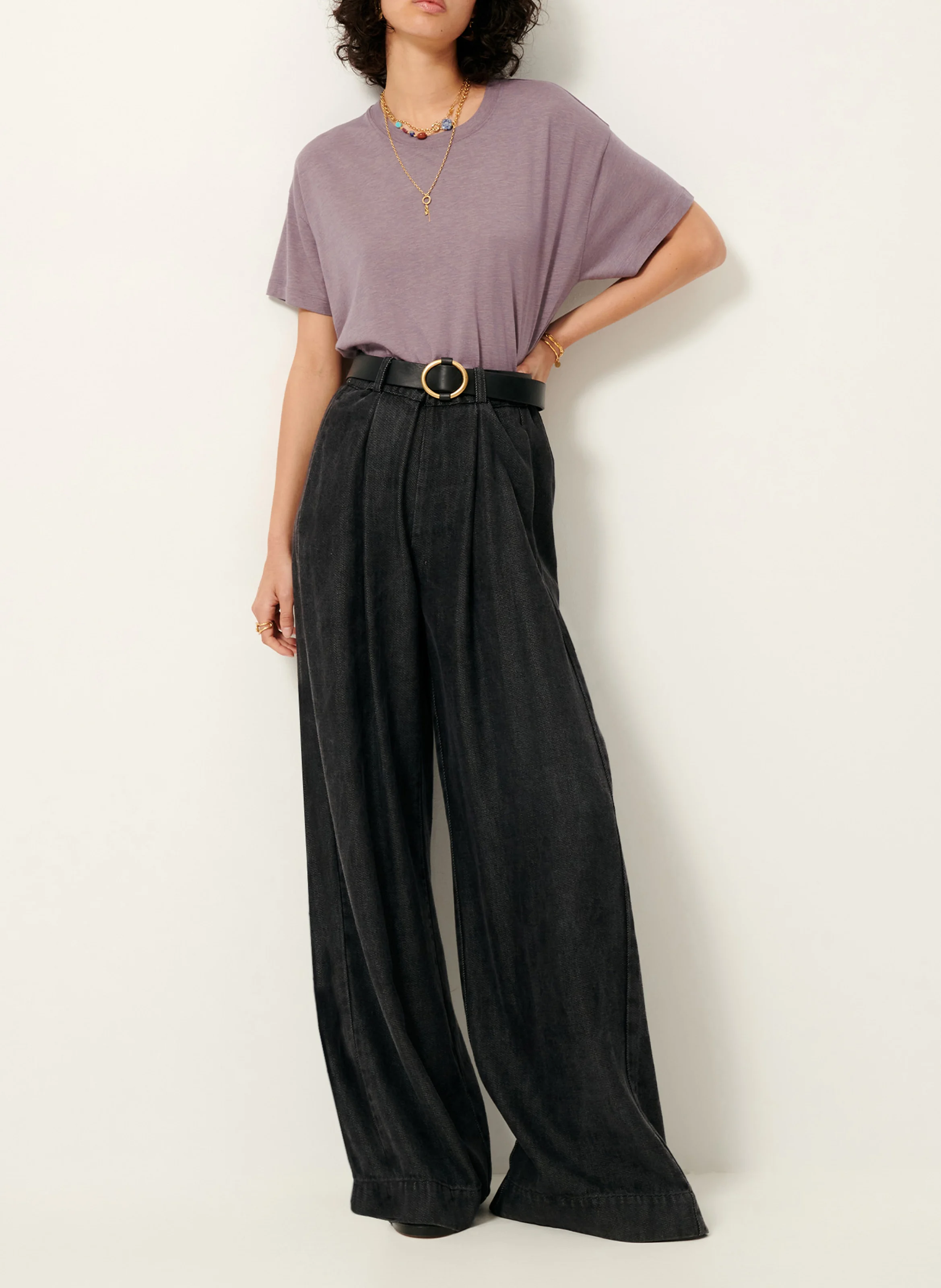 TOO - Tee-shirt ample col rond fluide | Violet