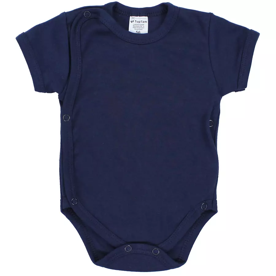 TupTam Baby Jungen Kurzarm Wickelbody 5er Set beigeblau