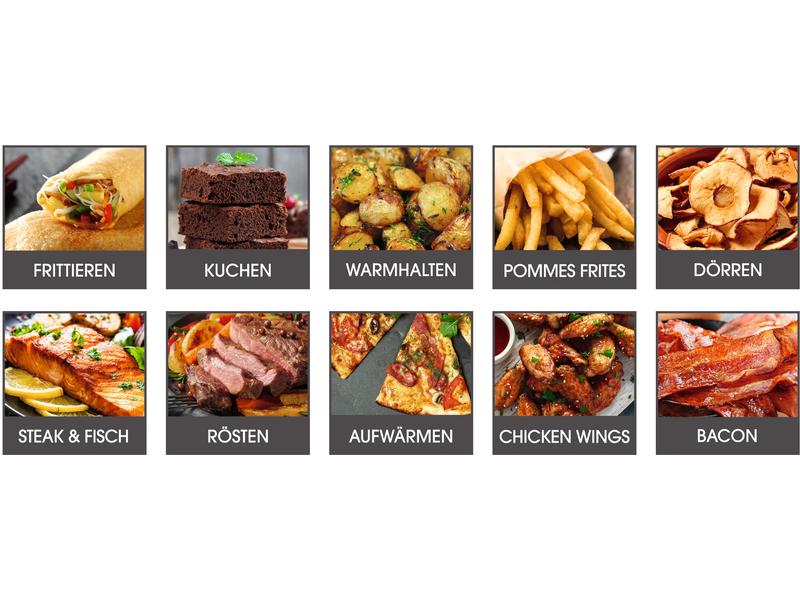 GOURMETmaxx Heissluft-Fritteuse 6 kg, Schwarz Vielseitiges Kochgerät mit Heissluft
