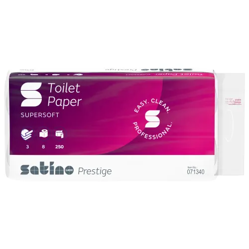 Papier toilette petit rouleau 3 plis WEPA 250 feuilles blanc 9,4 x 11 cm Ecolabel Satino Prestige by