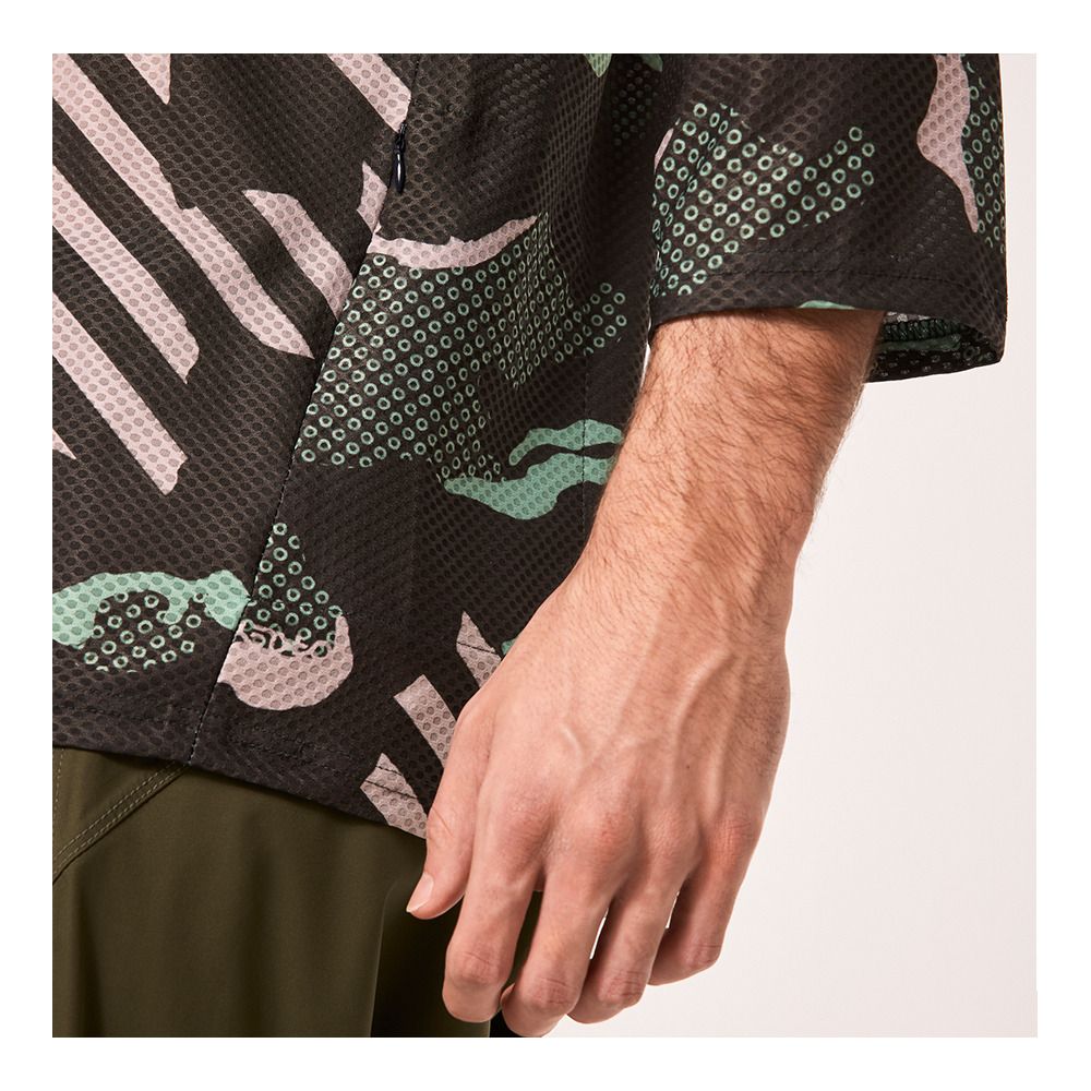 Oakley RIDE FREE - Maillot Homme green stripe/grip camo