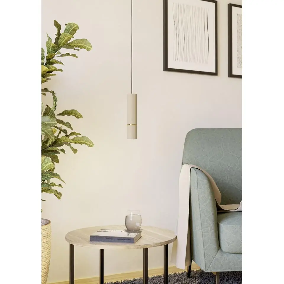 EGLO Caminia Hanglamp - GU10 - Ø 6 cm - Zandkleur/Beige/Goud