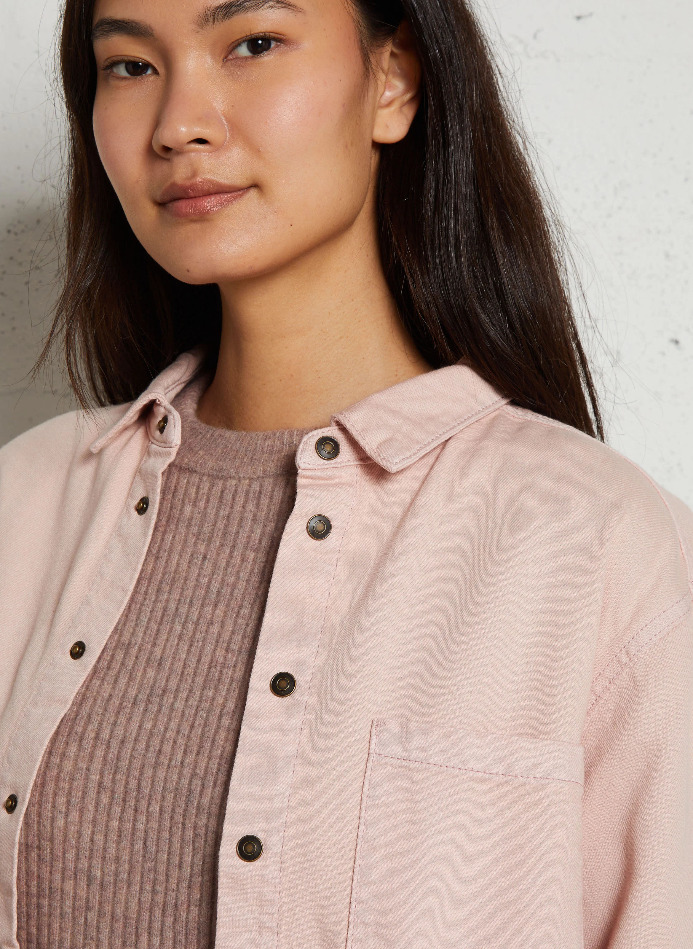 THOMAS - Chemise droit en coton| Violet