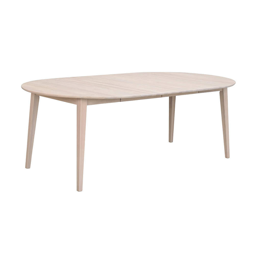 Eettafel Filippa rond Whitewash verlengbaar 170 x 105 cm