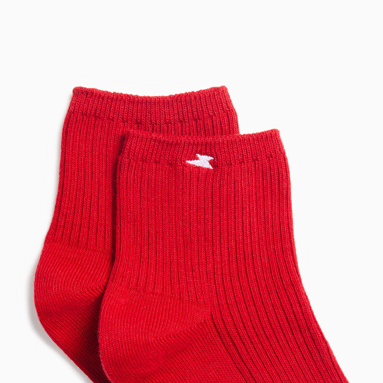 Chaussettes-Chaussettes courtes Amy rouges côtelées
