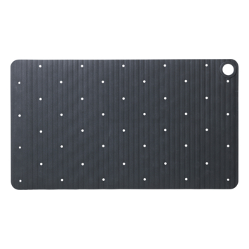 Sealskin antislip badmat Ribb 40x70 cm antraciet (inclusief zwarte haak)