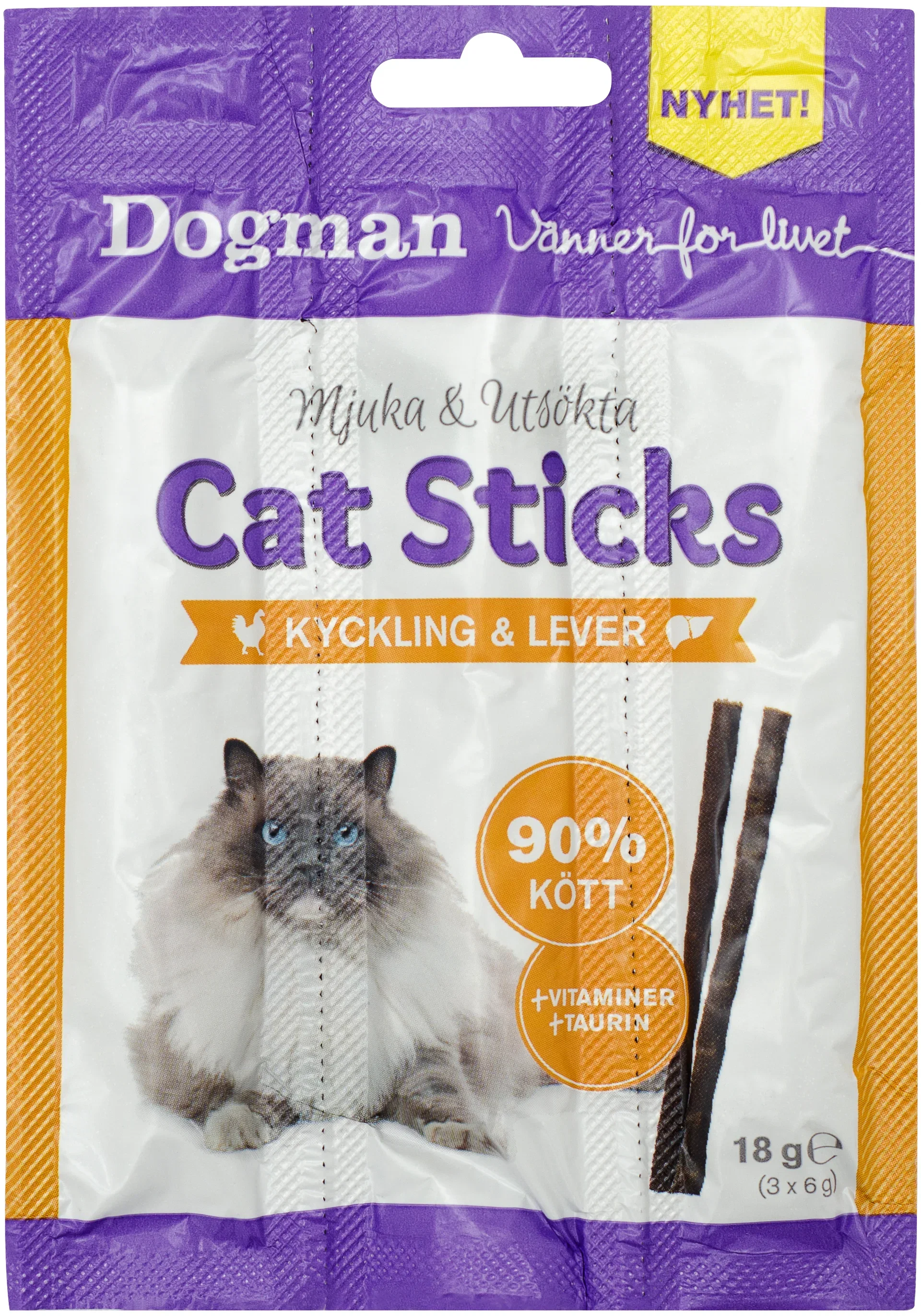 Dogman Dogman Cat sticks Kylling/lever 3 pk