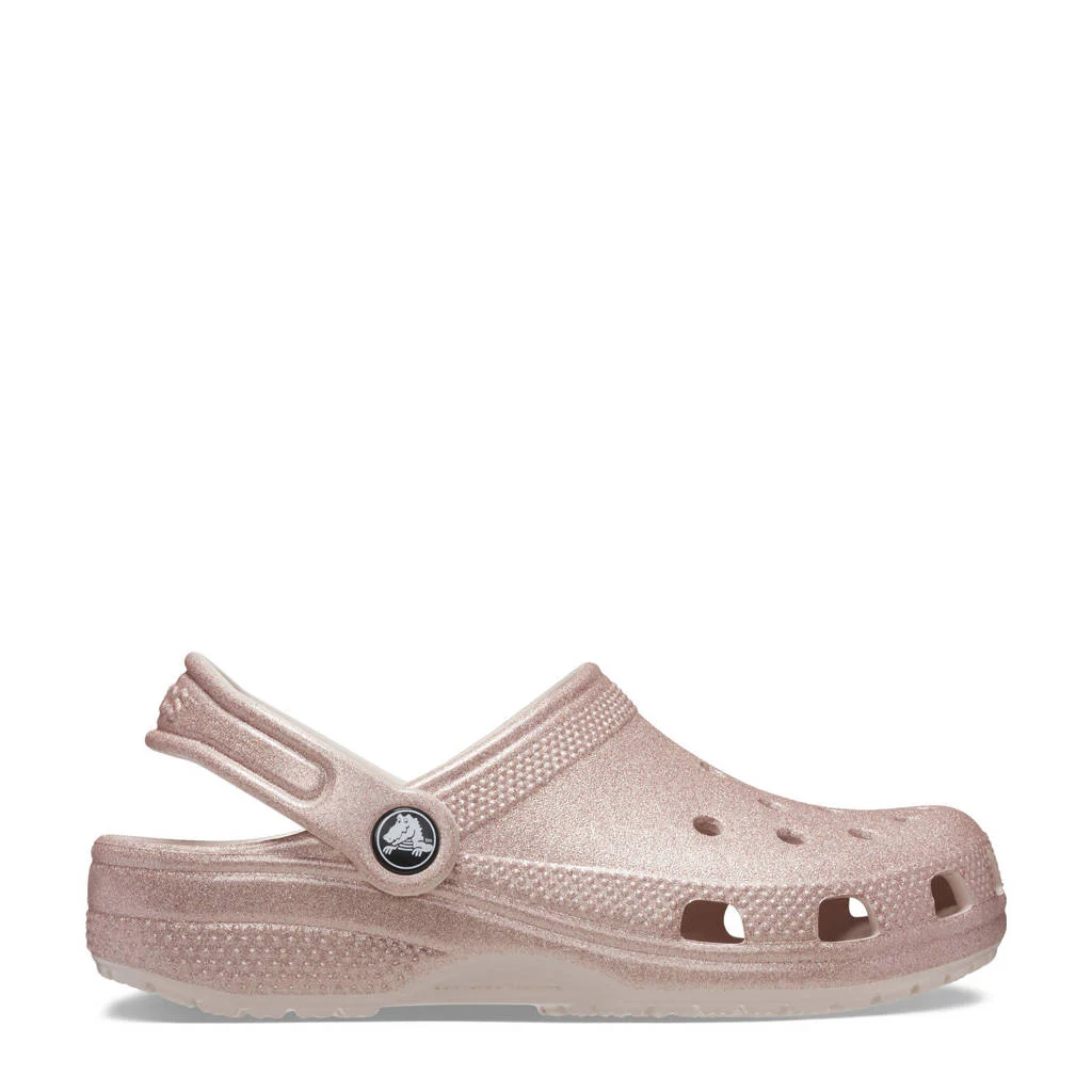 Crocs clogs met glitters lichtroze