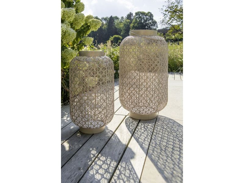 STT Laterne Solar Antic Grand Grafic, 75 cm, Hellbeige Solarleuchte zum Aufstellen oder Aufhängen