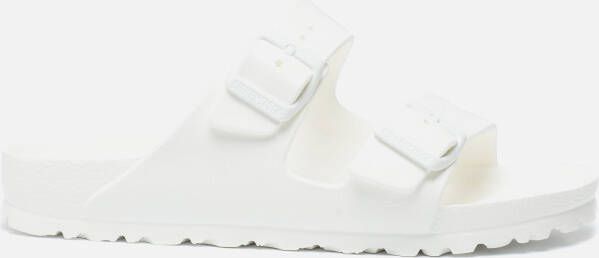 Birkenstock Witte Rubberen Slipper Dubbele Gespsluiting White