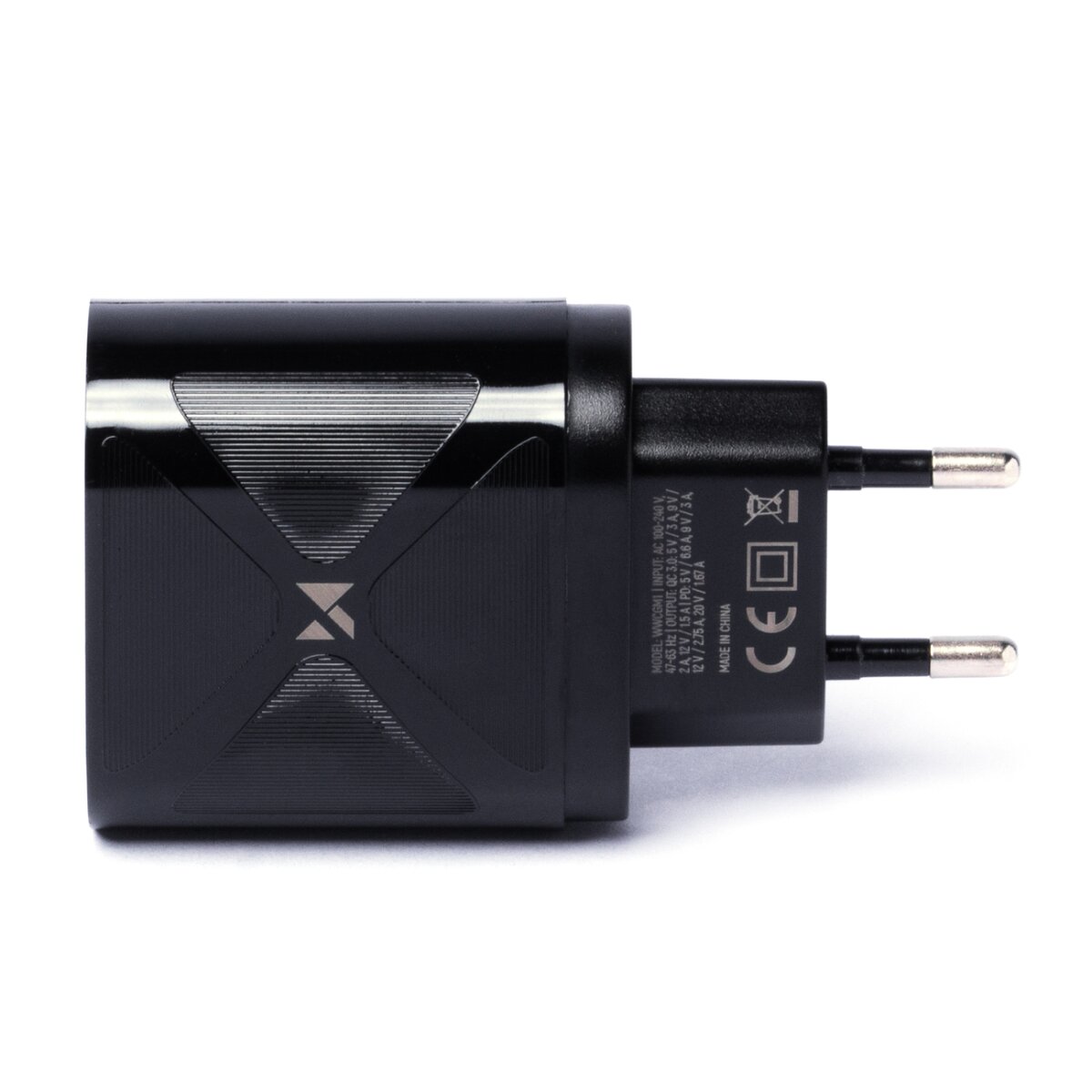 65W GaN-Ladegerät mit USB-Anschlüssen Schwarz
