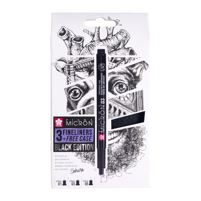 Sakura Fineliner Pigma Black Edition Set