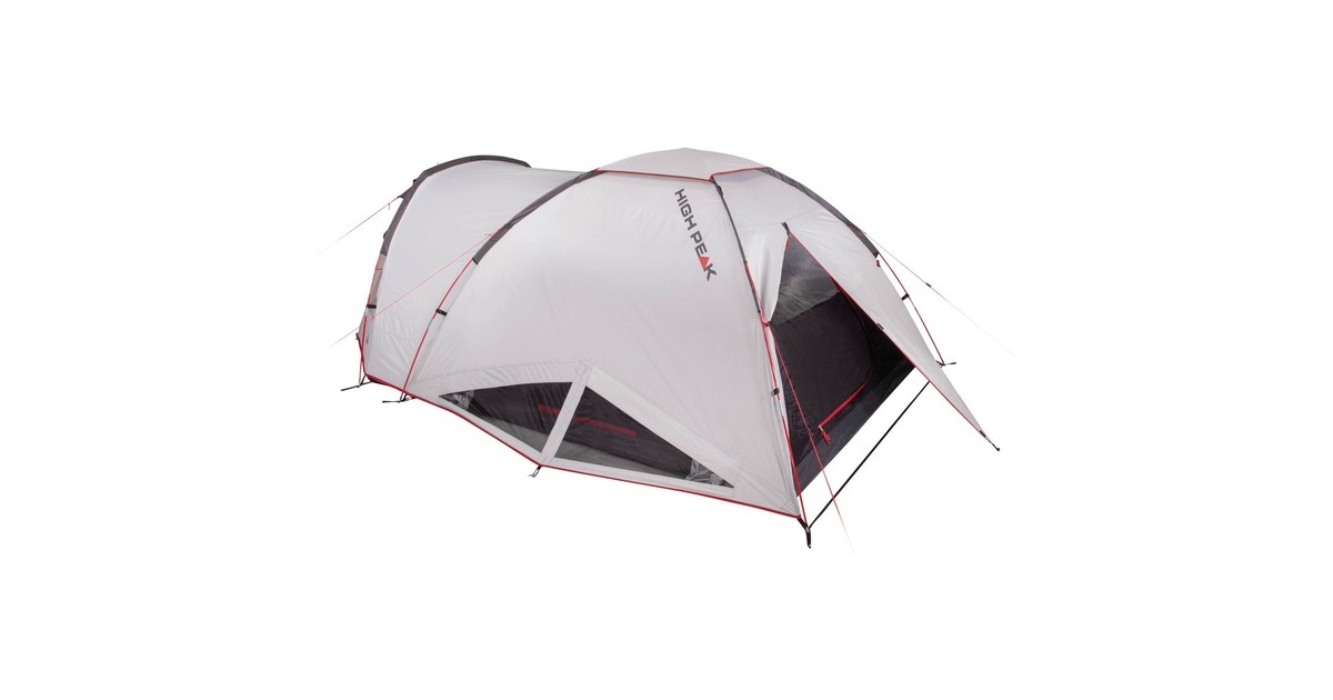 High PeakAlfena 3.0 tent  (Lichtgrijs/rood)
