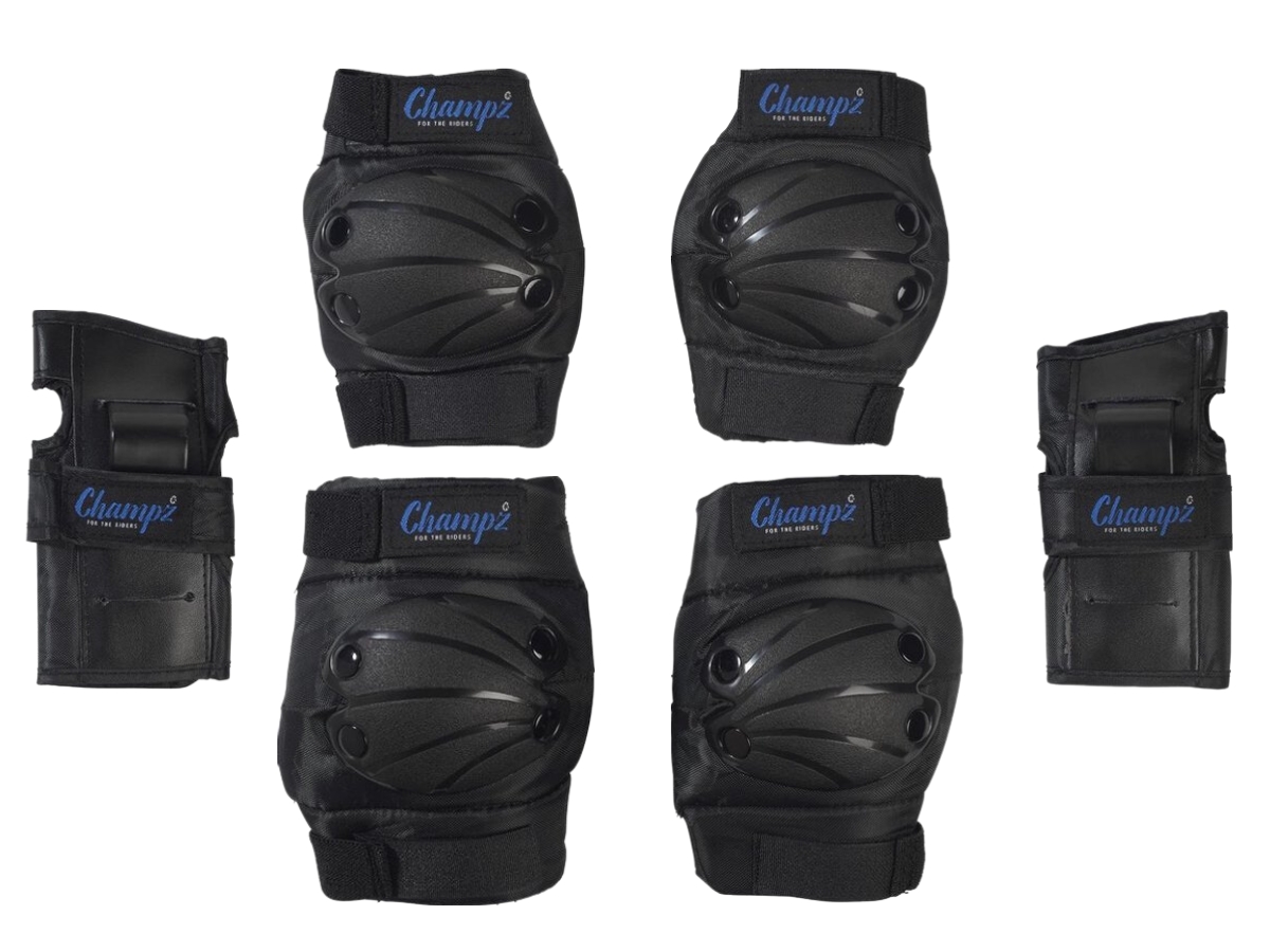 Champz Skate Bescherming Set voor Kinderen Zwart/Blauw
