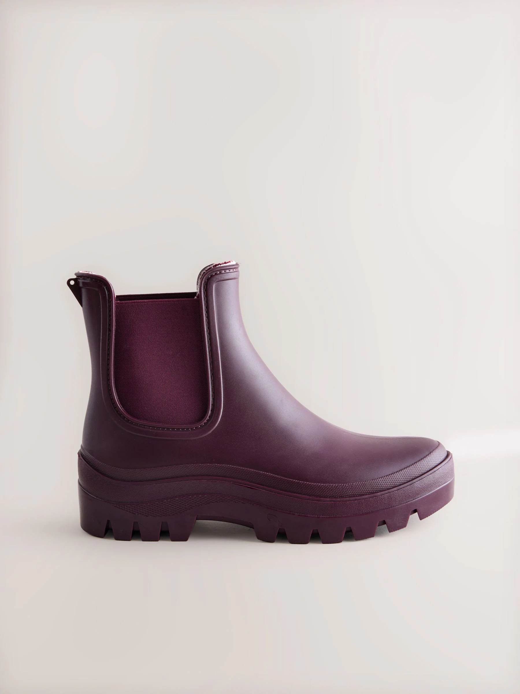 Bordeauxrood - Faux Fur Lined Chelsea Ankle Wellies
