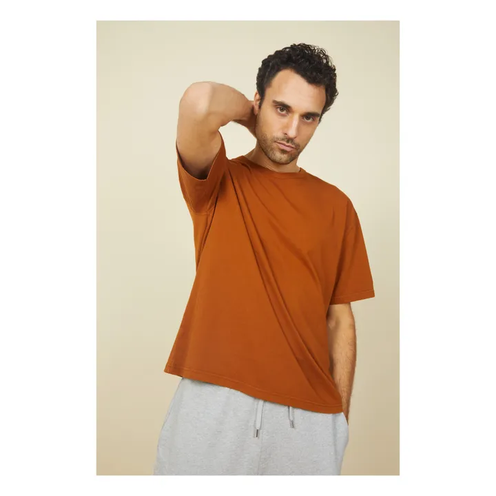SMALLABLE BASICS T-Shirt Oversize Homme Coton Bio | Noisette