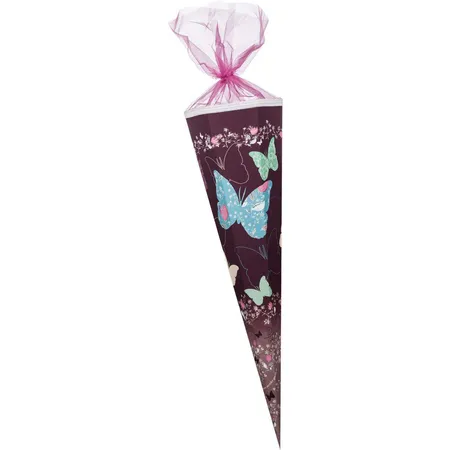 Nestler Schultüte Schmetterling Tüllverschluss, 6-eckig, 85cm