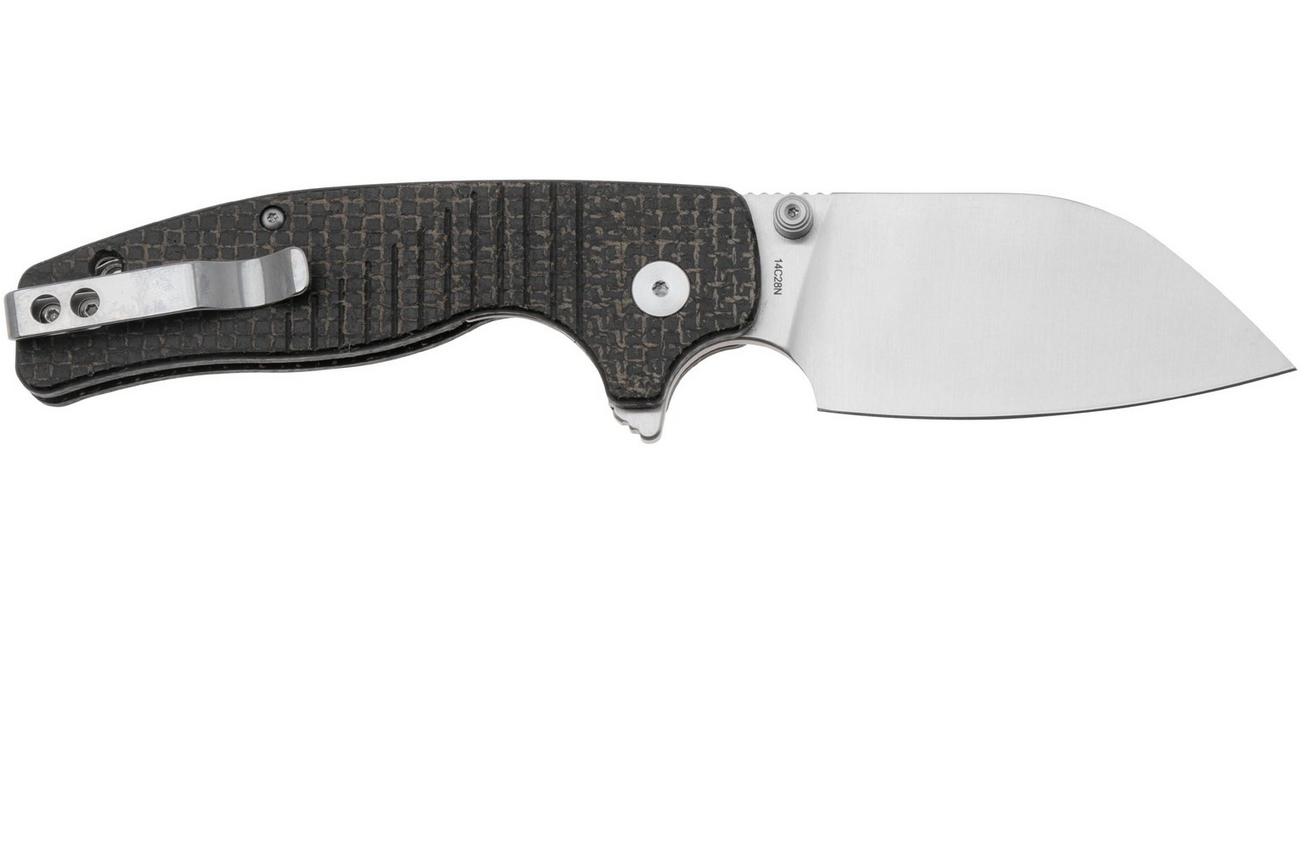 QSP Knife Chefmaster 163-C1, Satin 14C28N, Brown Coarse Micarta, zakmes, Keanu Alfaro design
