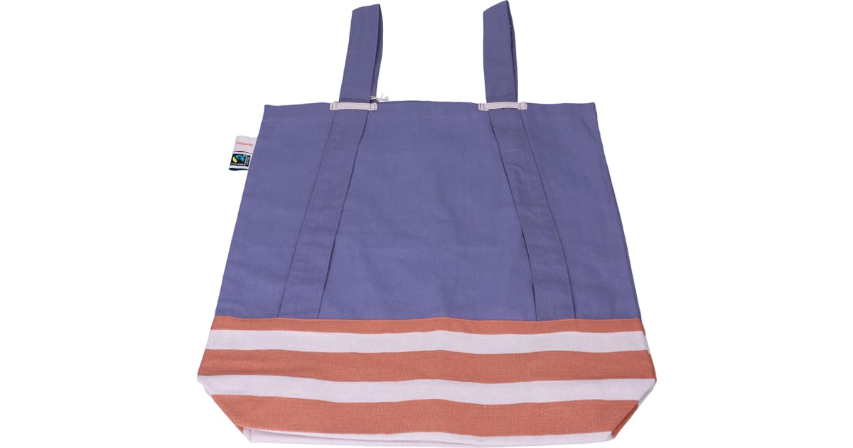 Fairtrade Rucksack lila gestreift