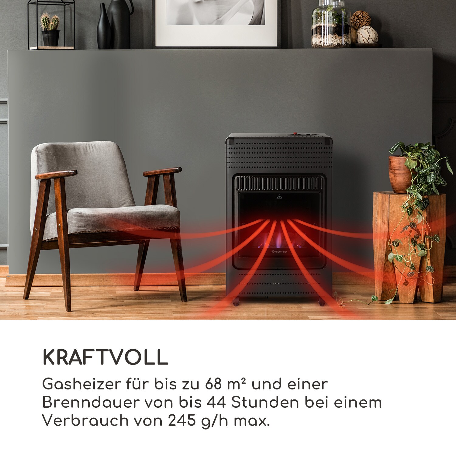 Andora Flame Gasheizofen Gasheizer Feuerschein bis 3,4kW
