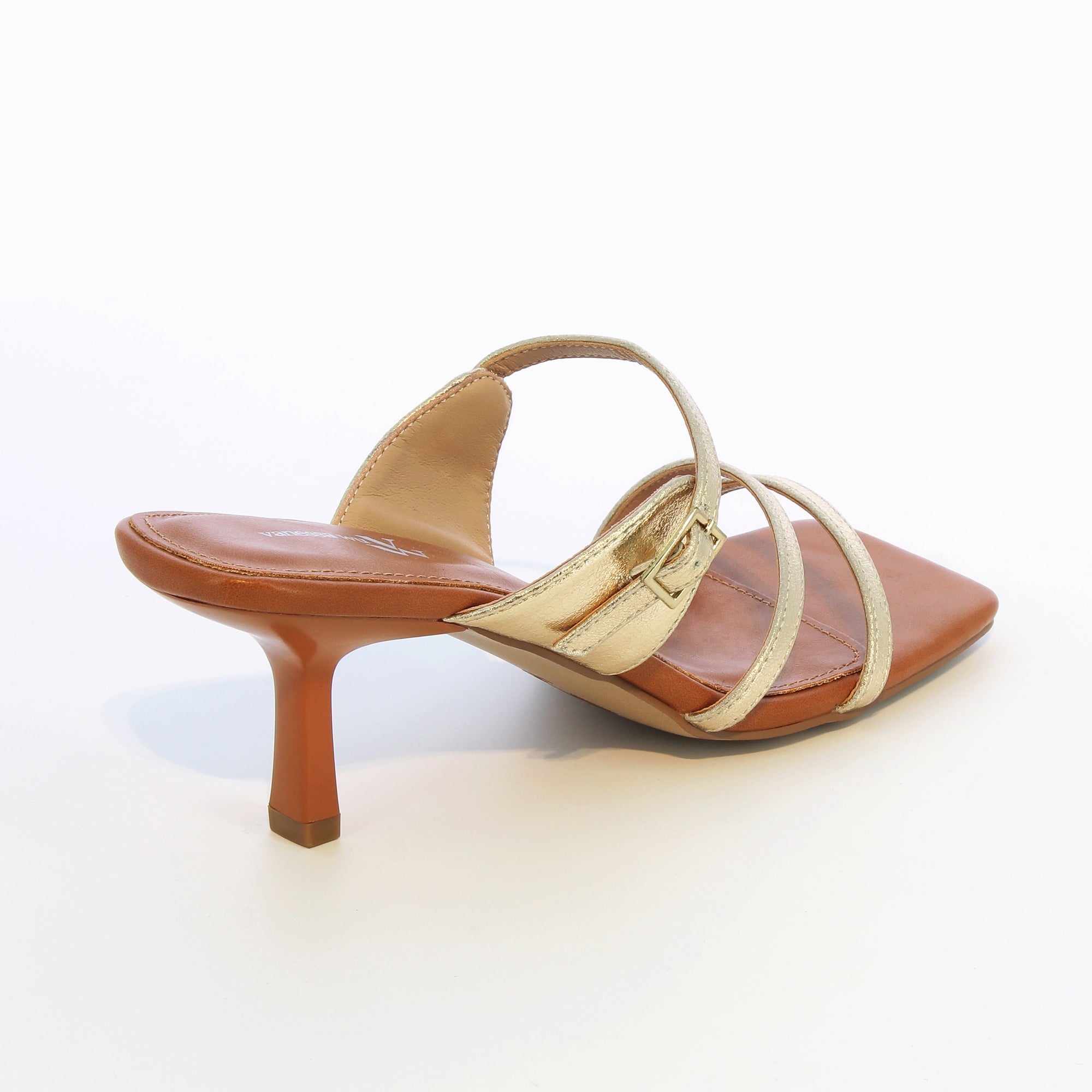 Sandales à talon, Compensées-Mules kitten heel Axelle or