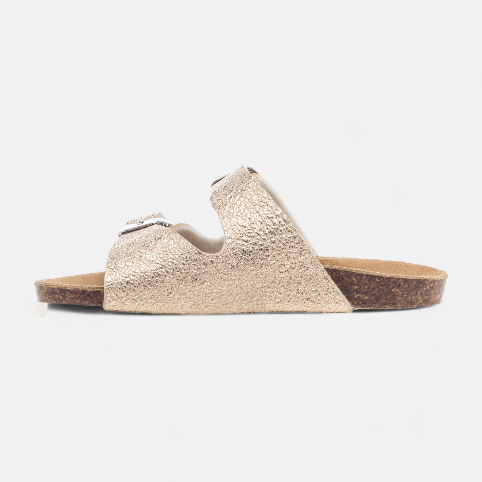 Mules semelle liège Fille or
