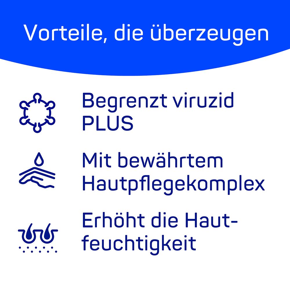Sterillium 1000ml als Ganzjahresprodukt für die hygienische und chirurgische Händedesinfektion. Zur Vorbeugung von Infektionen