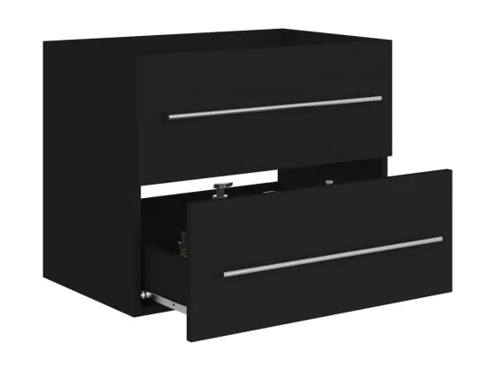 Armoire d'évier Noir 60x38,5x48 cm Bois d’ingénierie