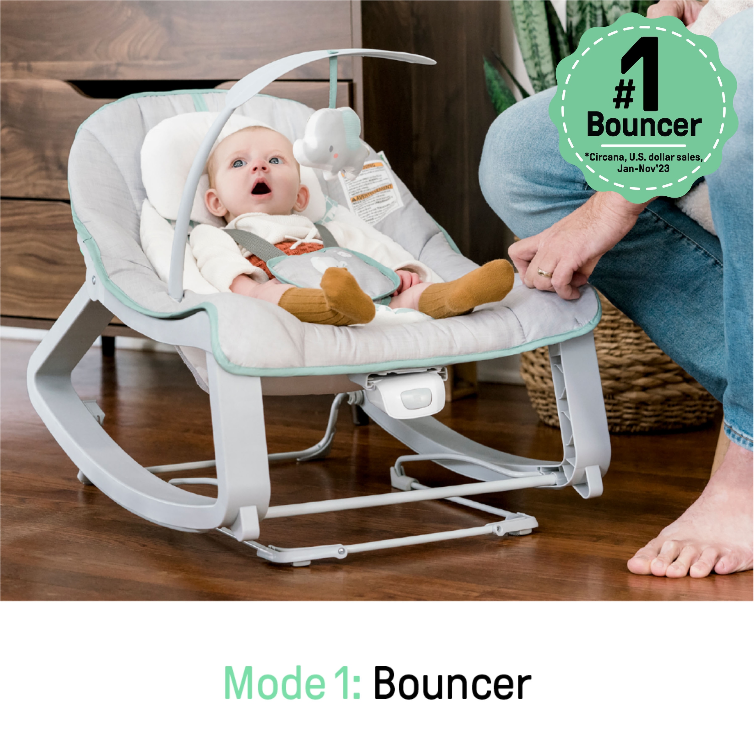 ingenuity Babywippe »Keep Cozy, Weaver« bis 18 kg mit abnehmbarem Hängespielzeug