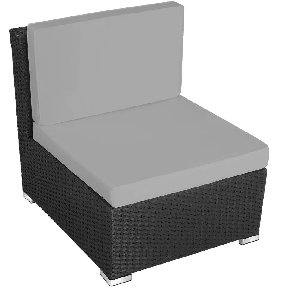 tectake - Loungeset Venetië - wicker - zwart