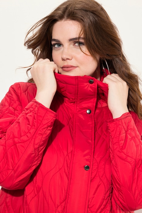 HYPRAR Steppjacke, 2-Wege-Zipper, Kapuze, recycelt