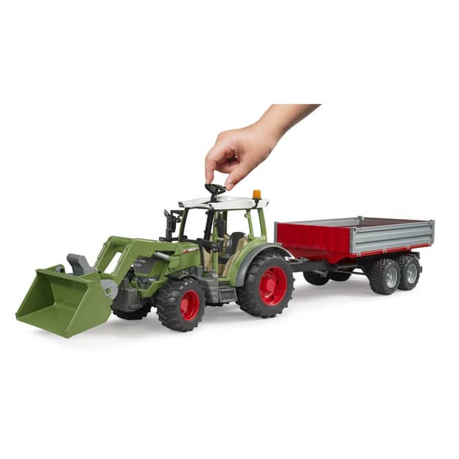 BRUDER 02182 - Fendt Vario 211 - Traktor mit Frontlader und Bordwandanhänger