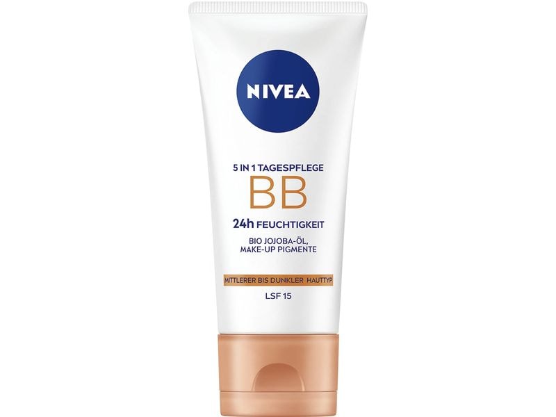 NIVEA Tagescrème 5in1 BB Mittel LSF 15 50 ml Getönte Tagespflege mit 5-fach-Wirkung für einen sofort makellosen Teint