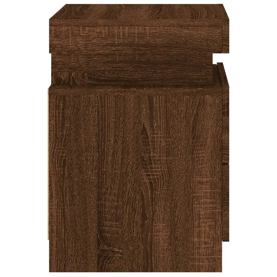 vidaXL - Nachtkastje - Bruin - Bewerkt hout - 2 stuks