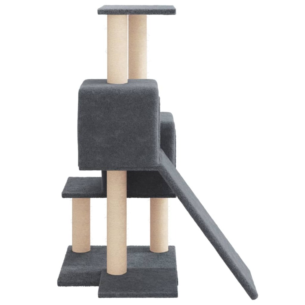 Arbre à chat avec griffoirs en sisal gris foncé 82 cm