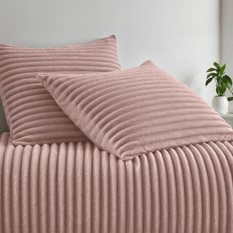 Dekbedovertrek Teddy Rib - Zacht Roze