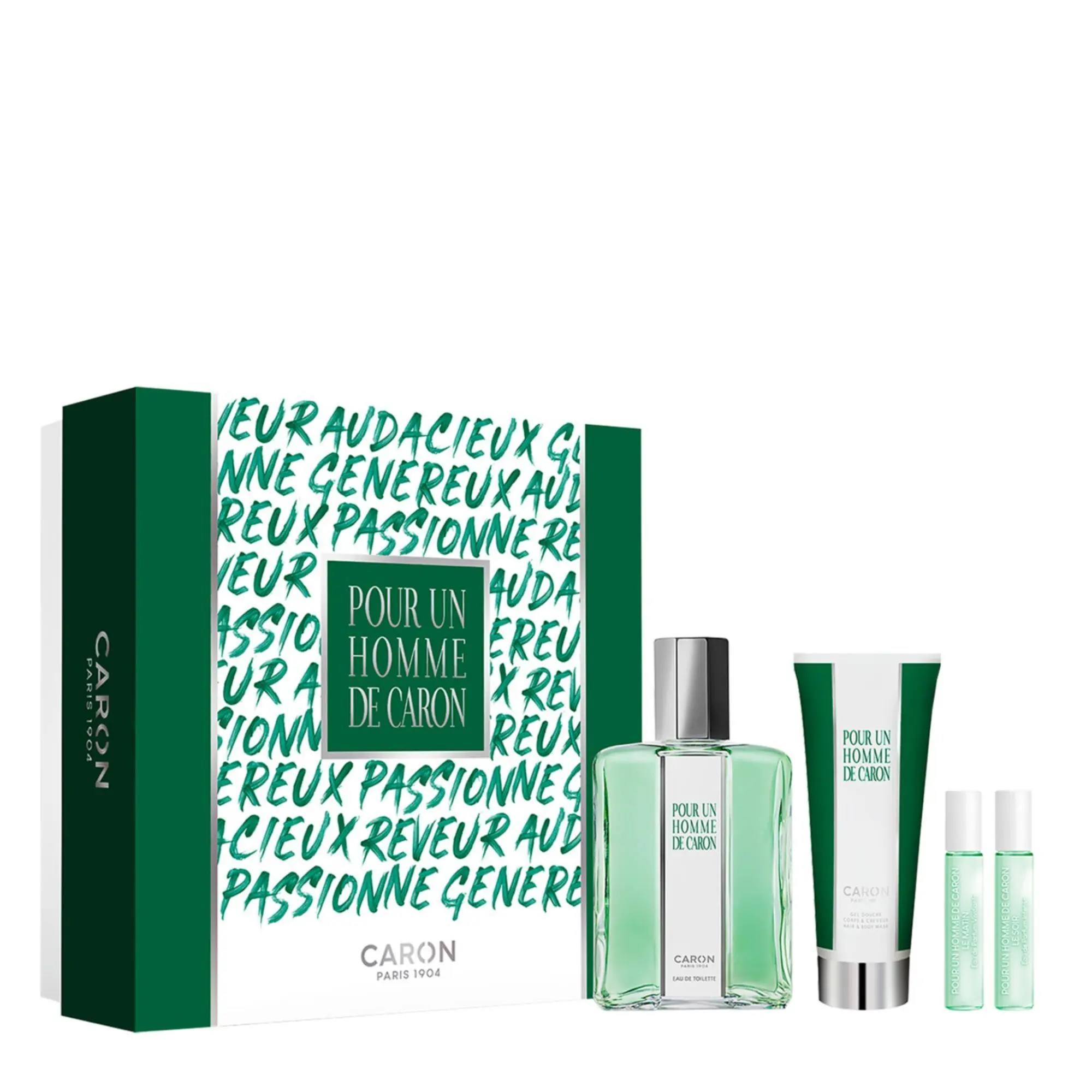 Caron - Coffret Pour Un Homme de Caron Eau de Toilette 125ml, Gel Douche & 2 Minis Vaporisateurs- Homme