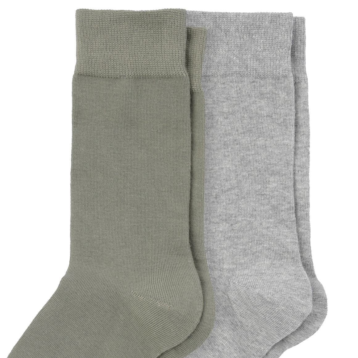 VanVaan 2 Paar Herren Socken im Set hellgrau / oliv