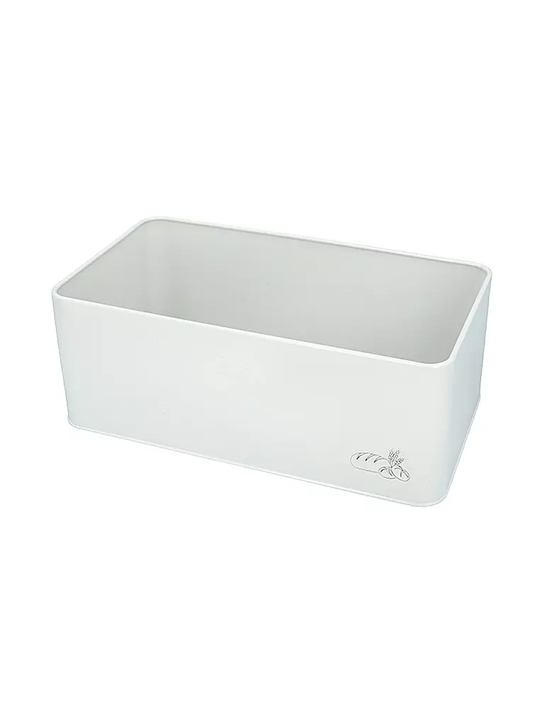 RBV BIRKMANN Brotkasten mit Deckel 33x18cm Metall/Bambus weiss