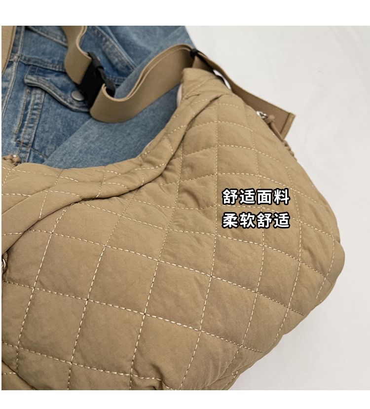 Hikuozy - Gewatteerde nylon crossbodytas met rits