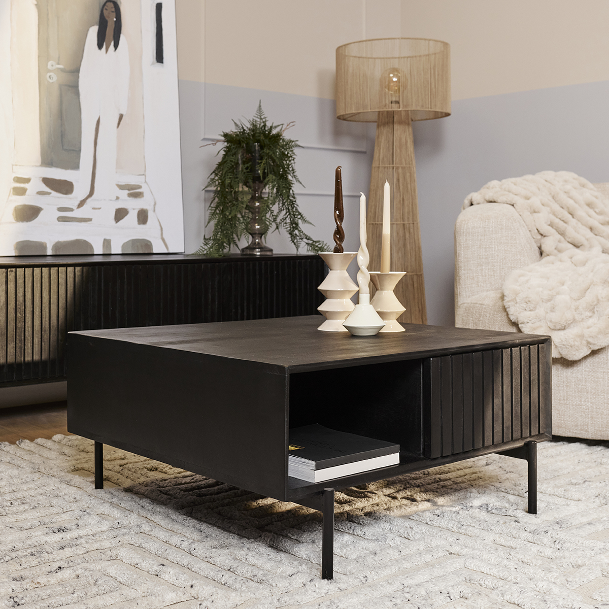 Salontafel De Bokke vierkant Zwart